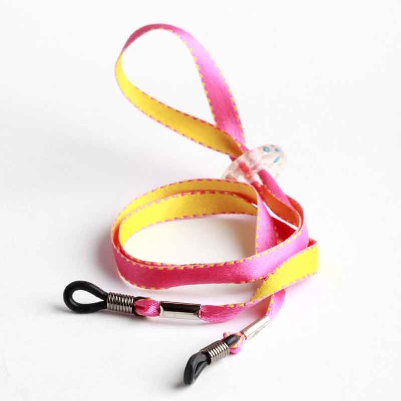 Cordon-lunettes enfant Bicolore jaune et rose