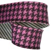 Ruban Pied poule Rayures rose et noir