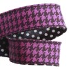 Ruban Pied poule Pois noir et violet