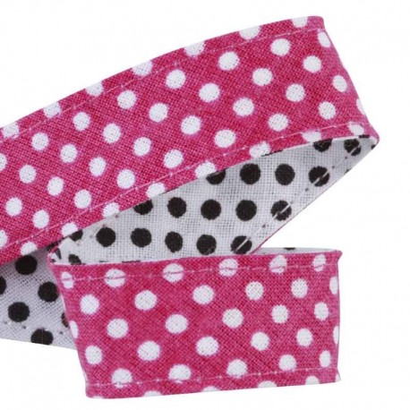Ruban Pois rose et noir