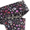 Ruban fleurs Œillet Batik rose et noir