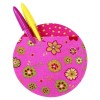 Poche ronde thermocollante tissu fleurs Spring rose