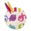 Poche ronde thermocollante tissu Poissons multicolores
