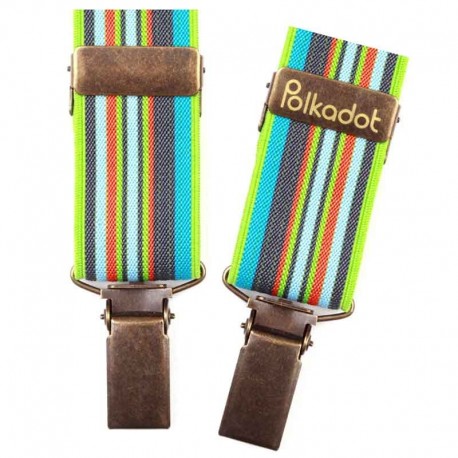 Bretelles pantalon adulte Rayures bayadère turquoise