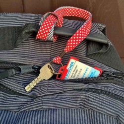 Tour de cou porte-badge Pois rouge