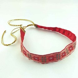 Collier ruban ras du cou fleurs Romance rouge