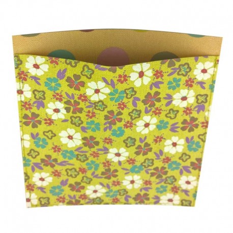 Poche rectangle thermocollante tissu fleurs Capucine