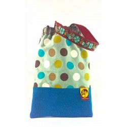 Petit sac bandoulière fleurs turquoise