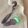 Attache-tétine Pied de poule gris