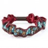 Chouchou cheveux fleurs turquoise