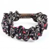 Chouchou cheveux fleurs noir