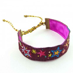 Bracelet ruban Etoiles lurex