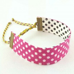 bracelet-ruban-pois-rose