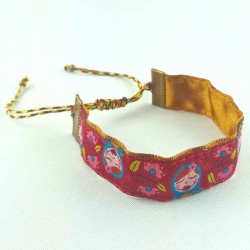 Bracelet ruban Poupée russe bleu