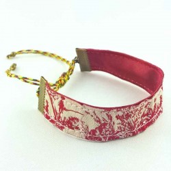 Bracelet ruban toile de Jouy