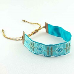 Bracelet fleurs Romance turquoise