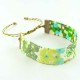 bracelet-ruban-fleur-vert