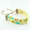 bracelet-ruban-fleur-beige-turquoise