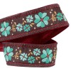 ruban-fleur-marron-turquoise