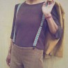 Bretelles pantalon Damier beige