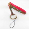 dragonne-porte-clefs-fleur-lurex-kaki