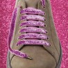 Lacets chaussures brillant rose