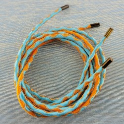 Lacets élastiques orange et bleu 90cm