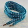 Lacets Chenille bleu et Argent 90cm