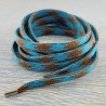 Lacets Pied de poule marron et bleu 90cm