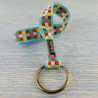 Porte-clefs dragonne Mosaïque bleu