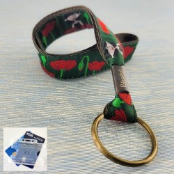 Porte-badge dragonne Coquelicot