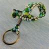 Porte-clefs dragonne Pois vert