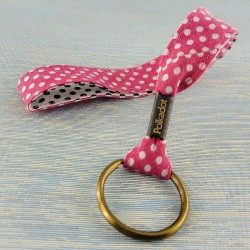 Dragonne porte-clefs Pois rose