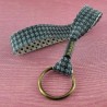 Porte-clefs dragonne Pied de poule gris
