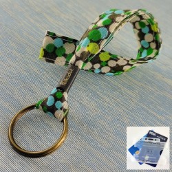 Porte-badge dragonne Pois vert