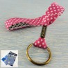 Porte-badge dragonne Pois rose