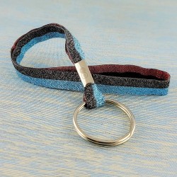 Porte-clefs dragonne brillant bleu