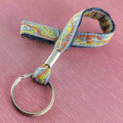 Porte-clefs dragonne Zigzag gris