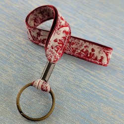Porte-clefs dragonne toile de Jouy