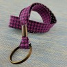 Porte-clefs dragonne Pied de poule violet
