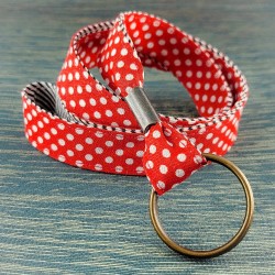 Porte-clef tour de cou Pois rouge