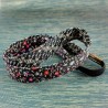 Bandeau cheveux fleurs noir