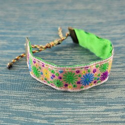bracelet-ruban-fleur-violet