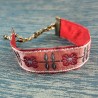 Bracelet ruban fleurs Romance rouge