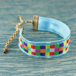 bracelet-ruban-mosaique-bleu