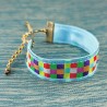 Bracelet ruban Mosaïque bleu