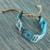 Bracelet ruban fleurs Romance turquoise
