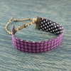 bracelet-ruban-pied-poule-violet