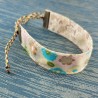 Bracelet ruban fleurs beige