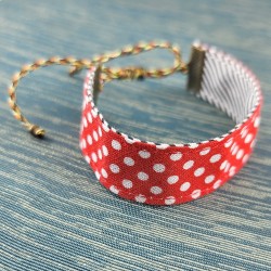 bracelet-ruban-pois-rouge
